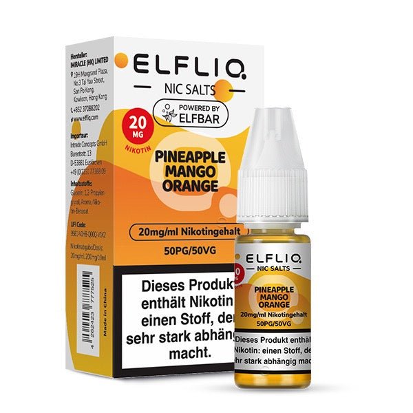 Elfliq Pineapple Mango Orange 20mg – Nikotinsalz Liquid Flasche mit Verpackung online bestellen