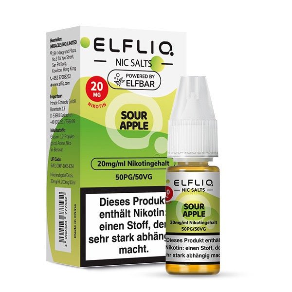 Elfliq Sour Apple 20mg Verpackung und Flasche