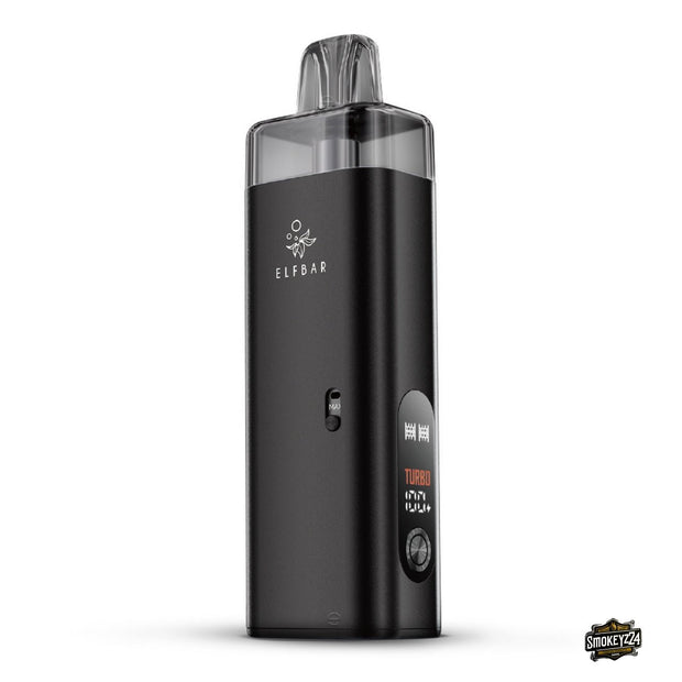Elfbar ELFX MEGA Black/Schwarz: Refillable Pod Kit mit Zugautomatik, Display und Turbo Modus