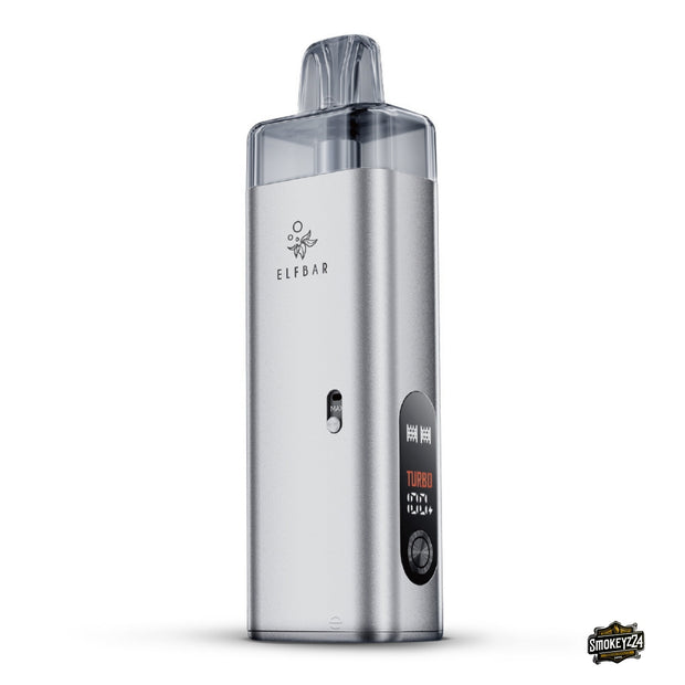 Elfbar ELFX MEGA in Silver/Silber - Gerät einzeln mit Farbdisplay, Airflow-Schieber und Zugautomatik