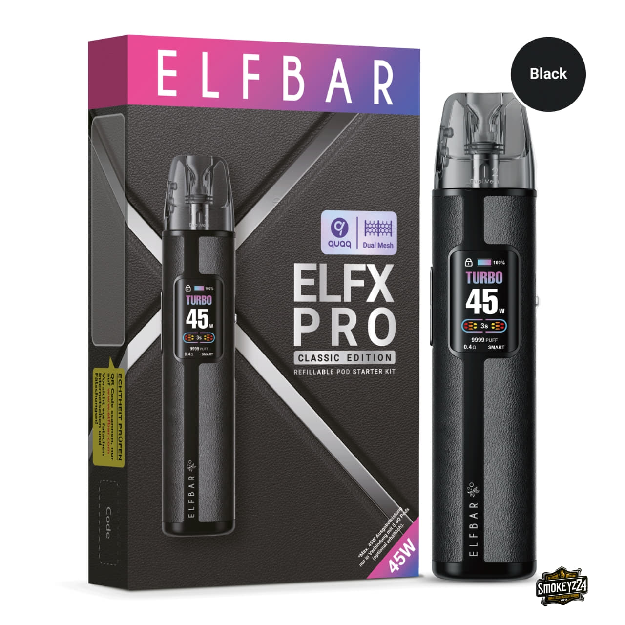 Elfbar ELFX Pro Refillable Kit Black mit Verpackung