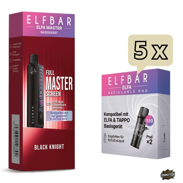 Elfbar Elfa Master Bundle mit Akku Basisgerät und 5x 2er Pack Refillable Pods