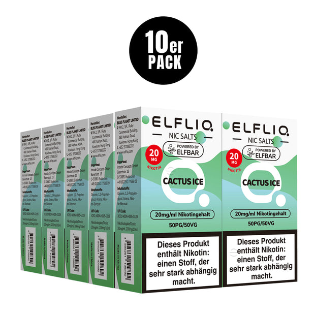 Elfliq Cactus Ice 20mg – 10x Sparpaket mit zehn 10-ml-Flaschen