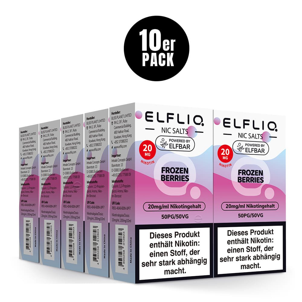 Elfliq Frozen Berries 20mg - 10er Pack Nikotinsalz Liquid (10x) in Originalverpackungen