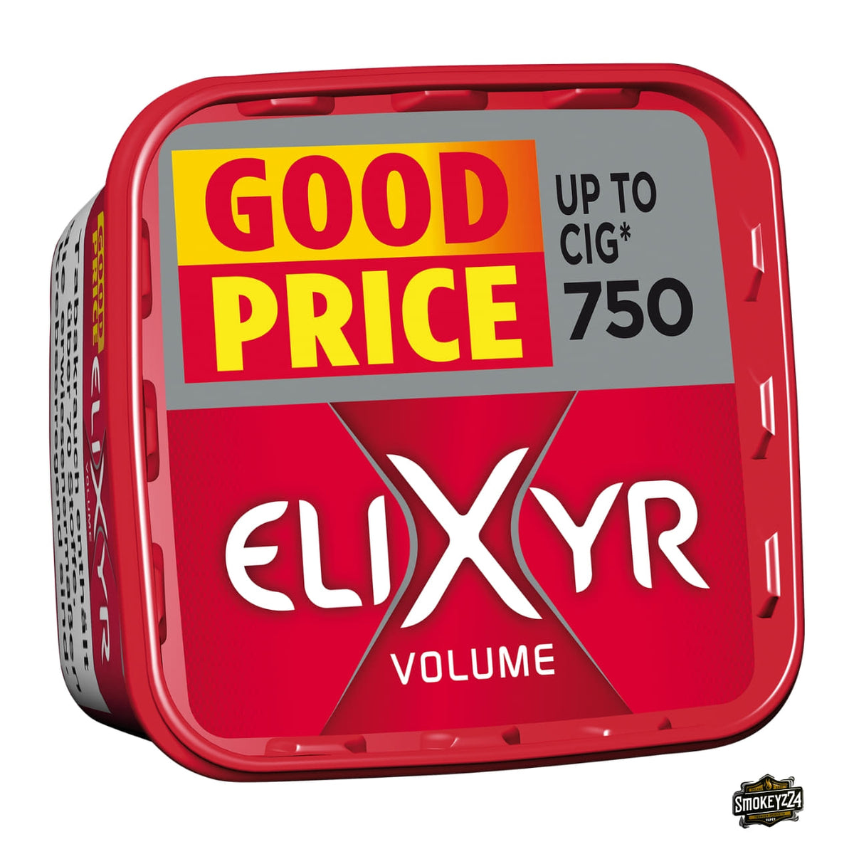 Elixyr Volume Red Volumentabak 340g Box Deckelansicht mit Good Price Aufdruck