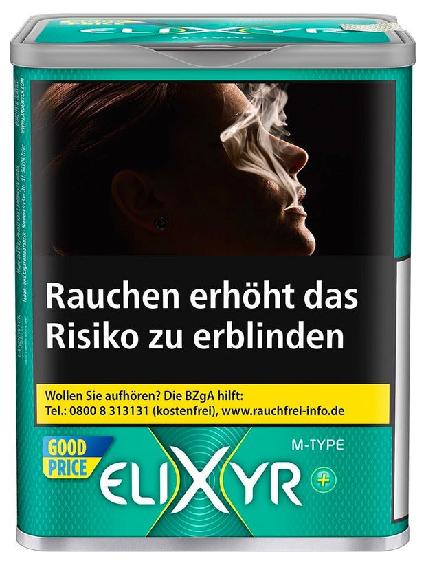 Elixyr + Green Feinschnitt Tabak M - Type - 102g Dose - Smokeyz24