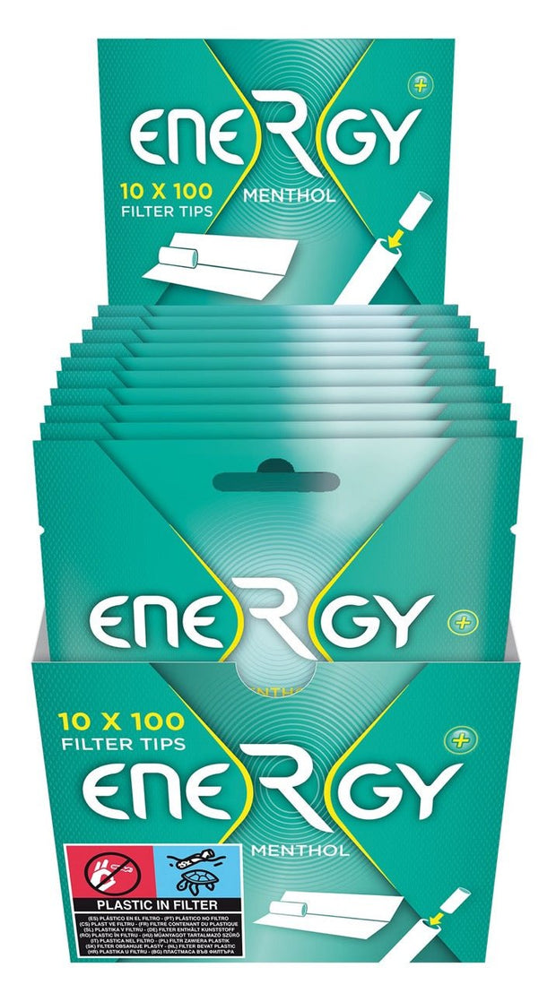 Energy + Menthol Filter Tips (Elixyr) - 10x100 Stk. - Sparpaket - Smokeyz24