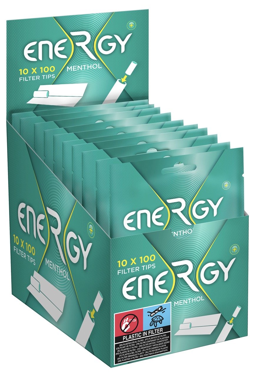 Energy + Menthol Filter Tips (Elixyr) - 10x100 Stk. - Sparpaket - Smokeyz24