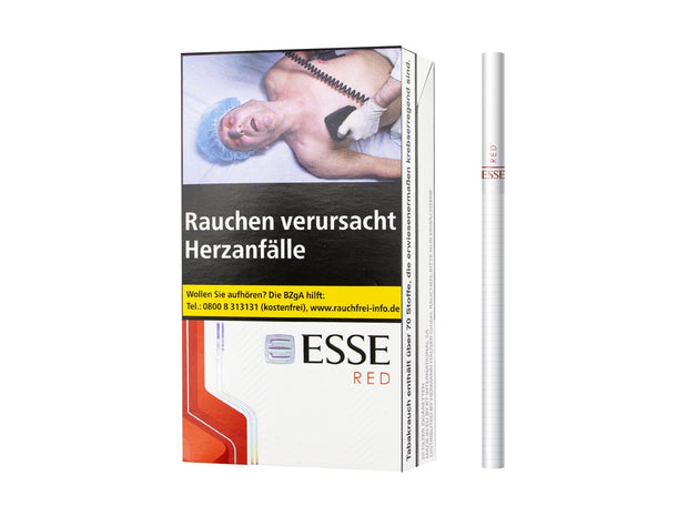 Esse Red Slim Zigaretten 20er Packung, geschlossen, Superslim, modernes rotes Design