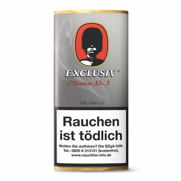 Exclusiv Mixture No.3 First Class Pfeifentabak 50g – Erstklassige Mixtur aus Virginia-, Burley- und Würztabaken für feinen Rauchgenuss.