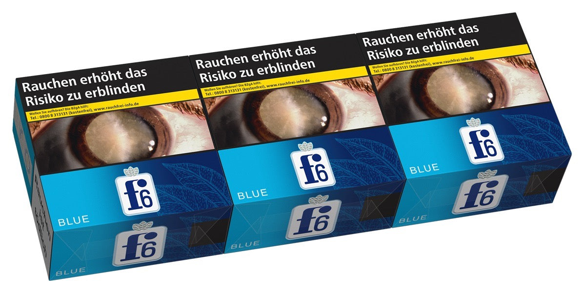 f6 Blue Zigaretten Stange – 3x56 Stück – 7XL Großpackung frontal