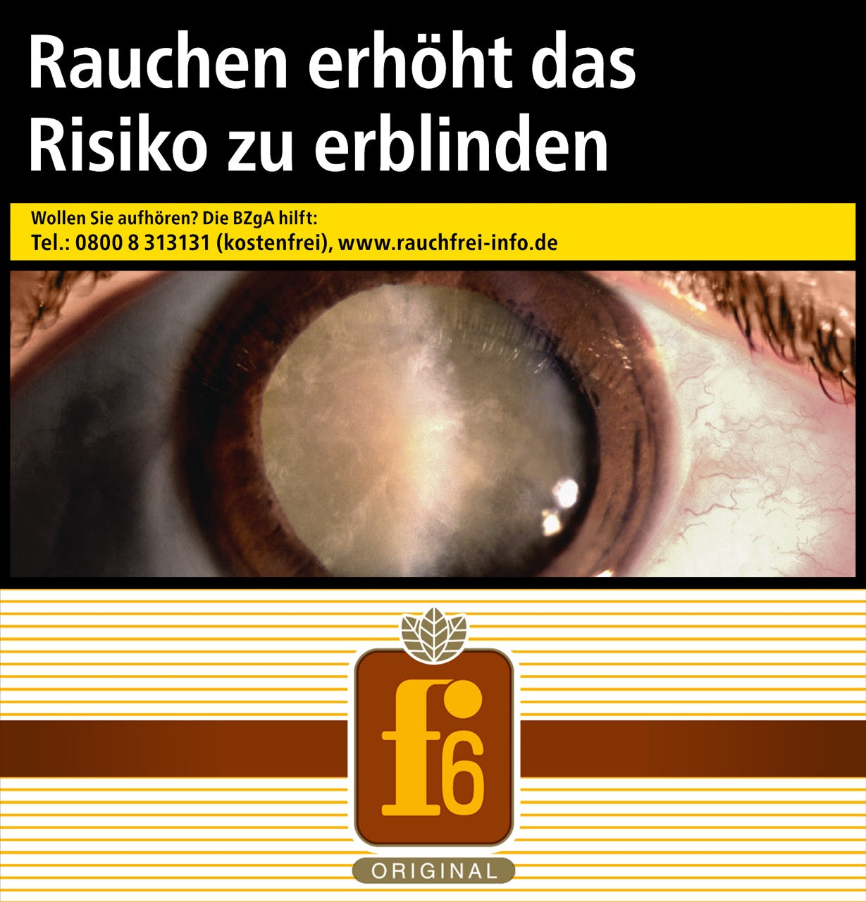 f6 Original Zigaretten – Einzelpackung frontal dargestellt