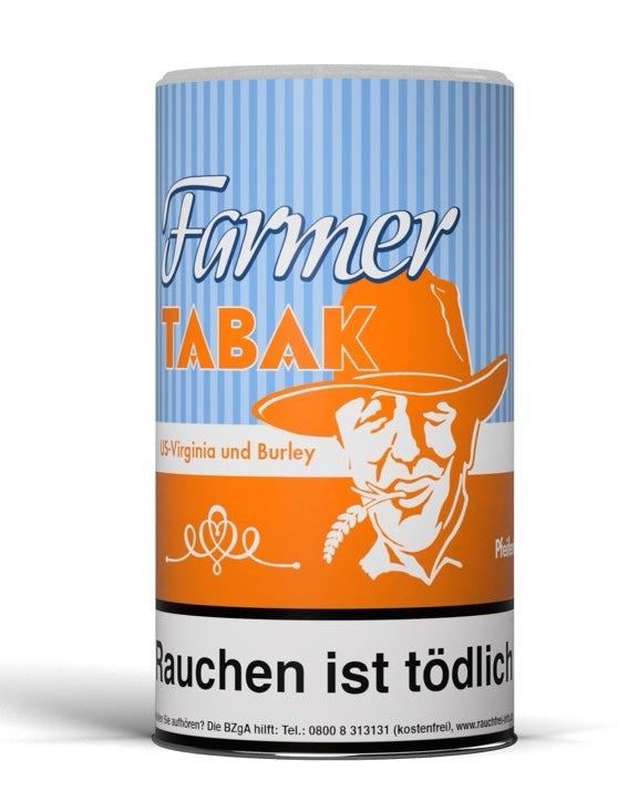 Farmer Tabak US Virginia & Burley Pfeifentabak 160g Dose – reiner, milder Tabak ohne Zusatzstoffe, ideal für Pfeife und zum Drehen.