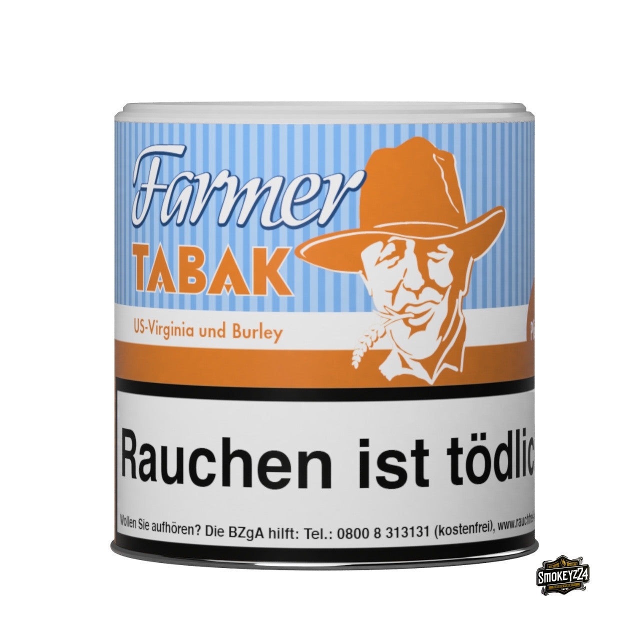 Farmer Tabak US Virginia & Burley Pfeifentabak 50g Dose – reiner, ehrlicher Tabak ohne Aroma, ideal für Pfeife oder zum Drehen.