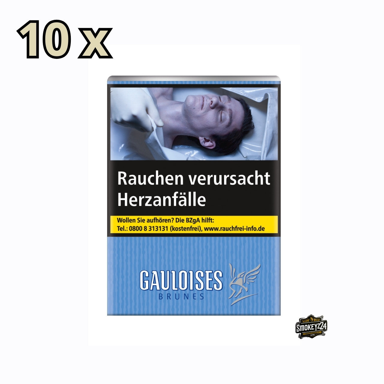 Gauloises Brunes ohne Filter Zigaretten Stange mit 10 Packungen à 20 Zigaretten im klassischen dunkelblauen Softpack