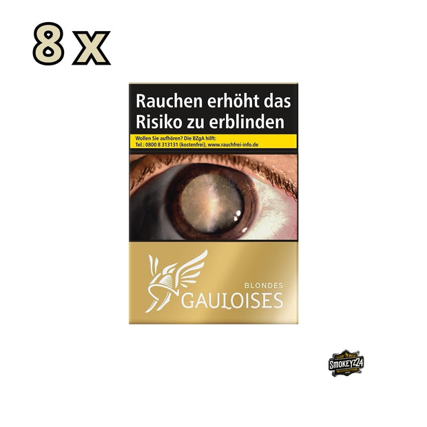 Stange Gauloises Blondes Gold mit 8 goldfarbenen Packungen à 22 Zigaretten