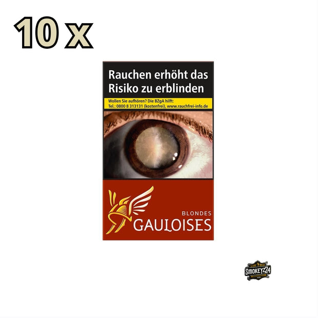 Stange Gauloises Blondes Red mit 10 roten Packungen à 20 Zigaretten
