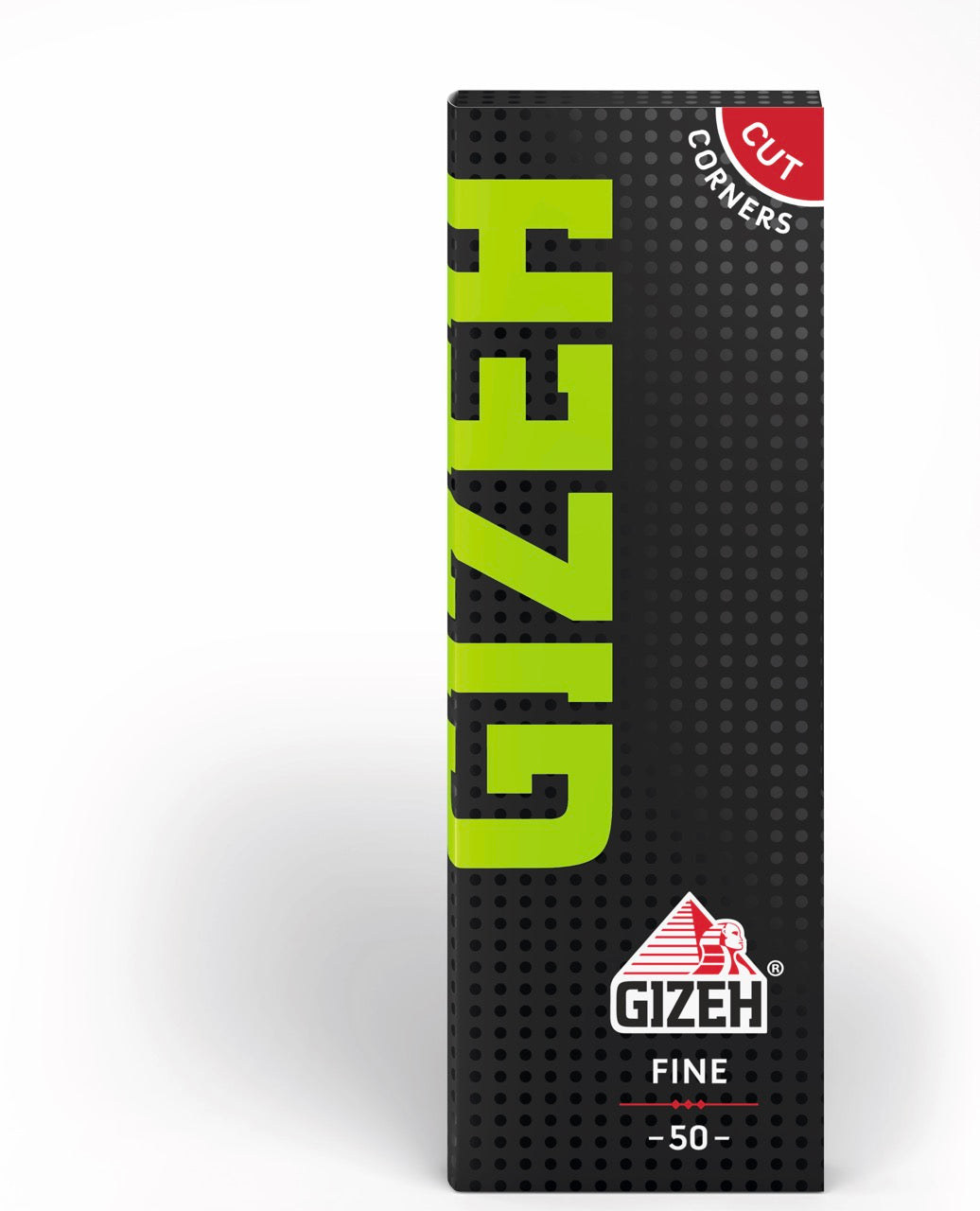 GIZEH Black Fine Original Schwarz Grün Blättchen 50 Blatt Packung, Magnetverschluss, frontal fotografiert