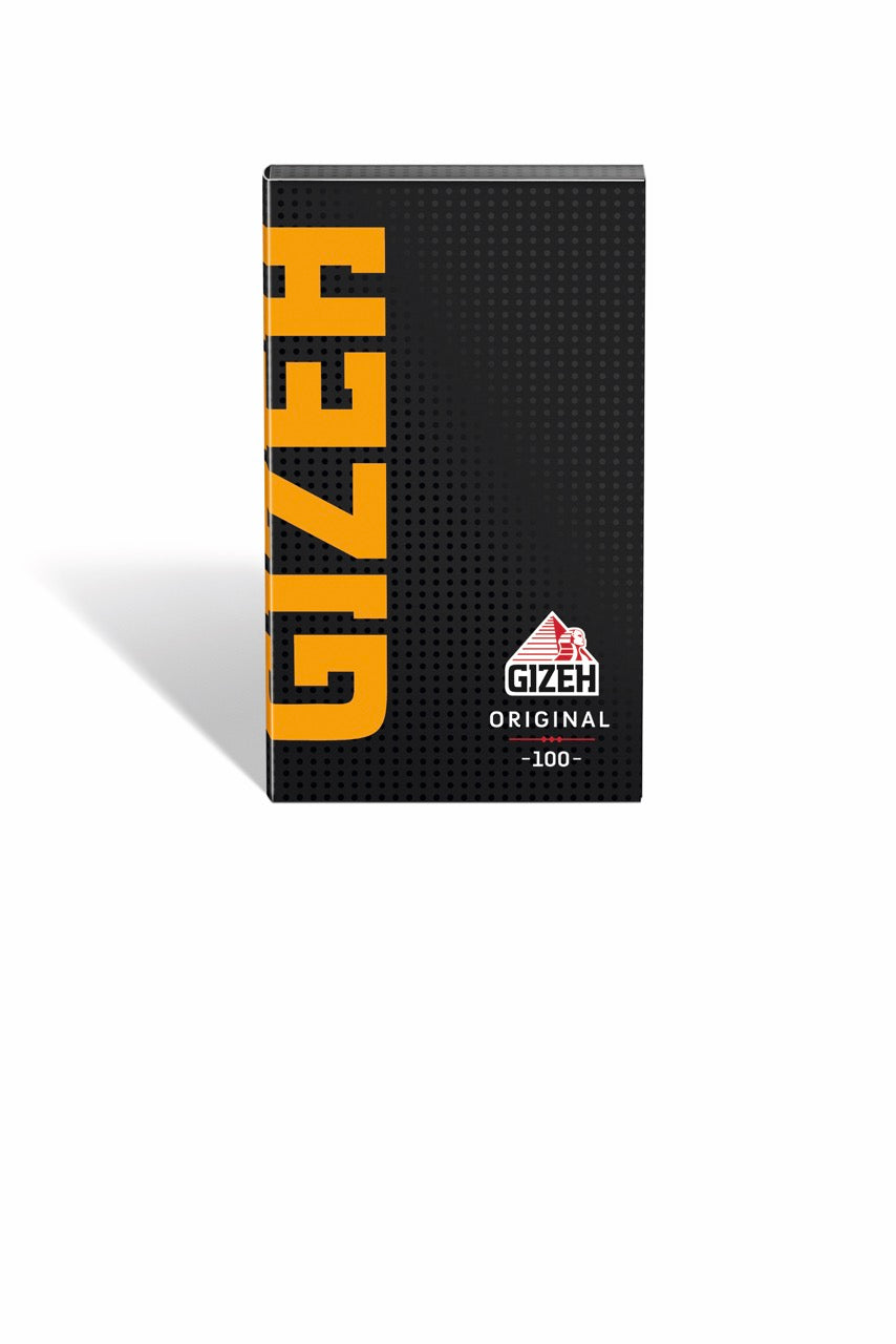 GIZEH Black Original Orange Blättchen 100 Blatt Packung frontal fotografiert
