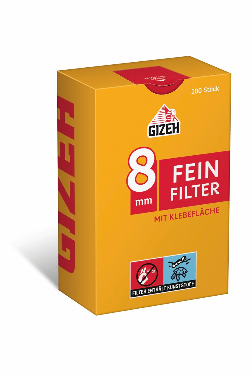 GIZEH Feinfilter 8mm 100er Packung seitlich fotografiert