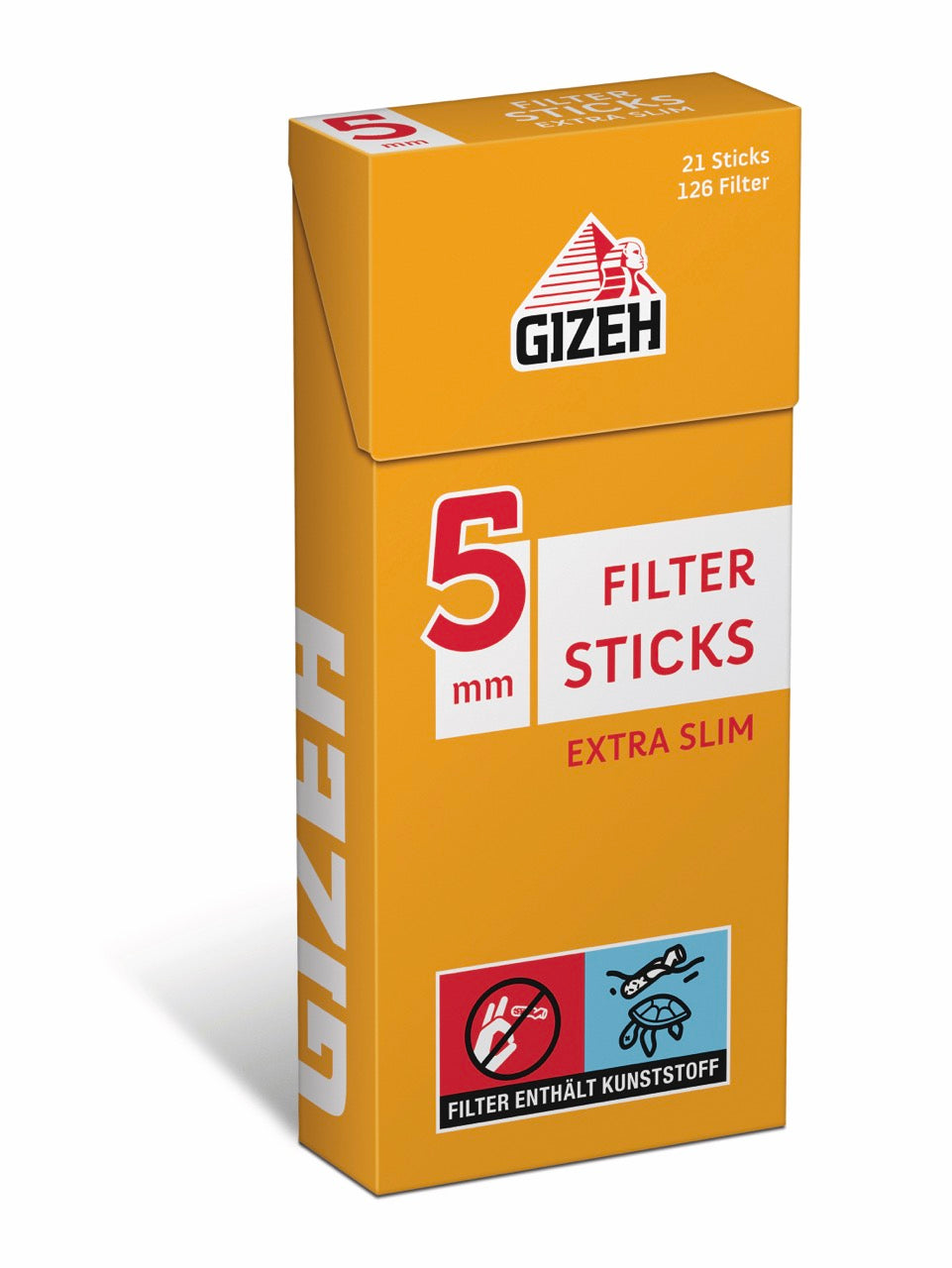 GIZEH Filter Sticks 5mm 126er Packung seitlich fotografiert