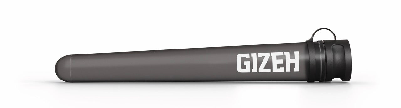 GIZEH Joint Tube – Einzelne geschlossene Hülse, schwarz matt-transparent mit Logo