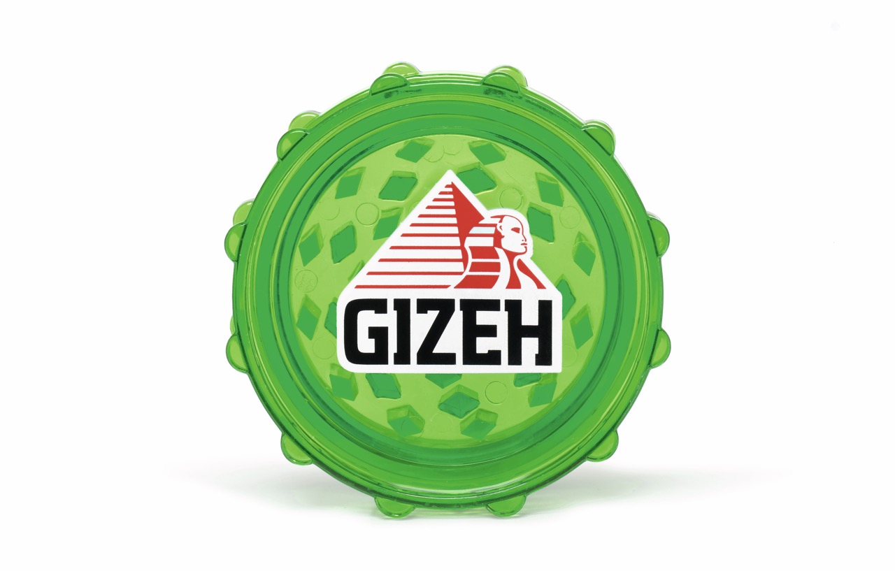GIZEH Plastic Grinder – Einzelansicht in Grün mit strukturierter Oberfläche