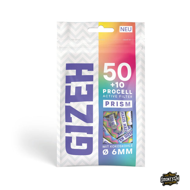 GIZEH ProCell Active Filter 6mm Prism - 60er Beutel (50+10) von vorne