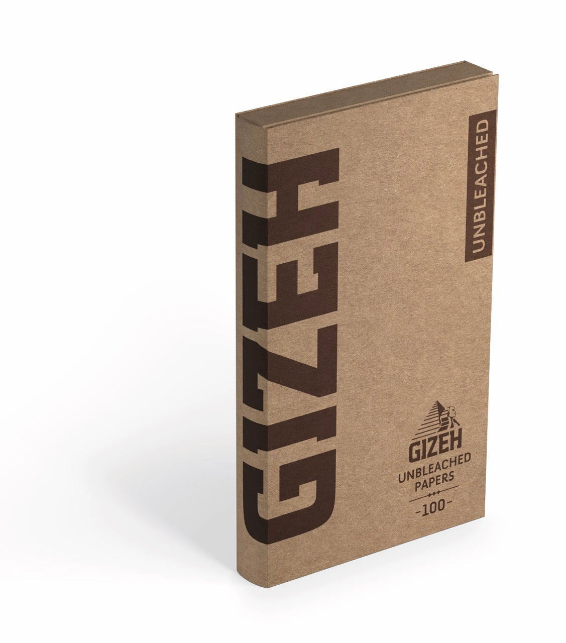 GIZEH Unbleached Extra Fine Blättchen, natürliche Packung, seitlich fotografiert