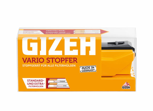 Gizeh Vario Stopfer – Stopfgerät in original Gizeh-Verpackung, Vorderseite abgebildet