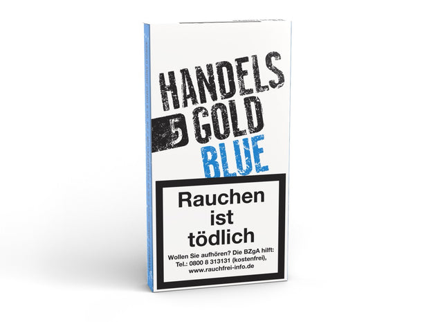 Handelsgold Blue 207 Zigarillos – Seitenansicht der aromatisierten 5er-Packung