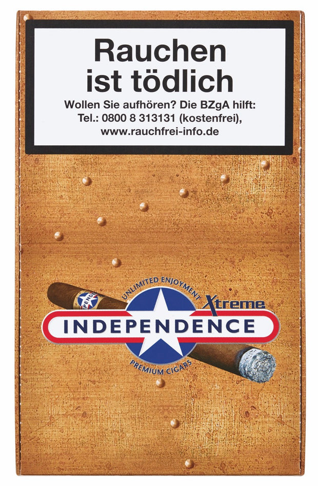 Independence Extreme Vanilla Tubes Zigarren – 10er Karton Draufsicht