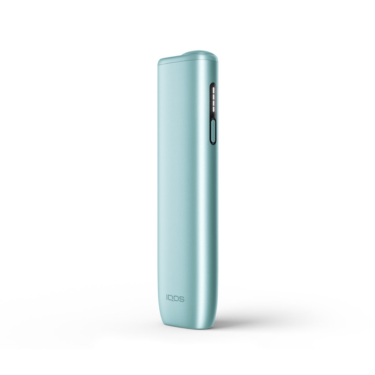 IQOS ILUMA i ONE Breeze Blue aus Aluminium mit kompaktem Design und Ladestandanzeige
