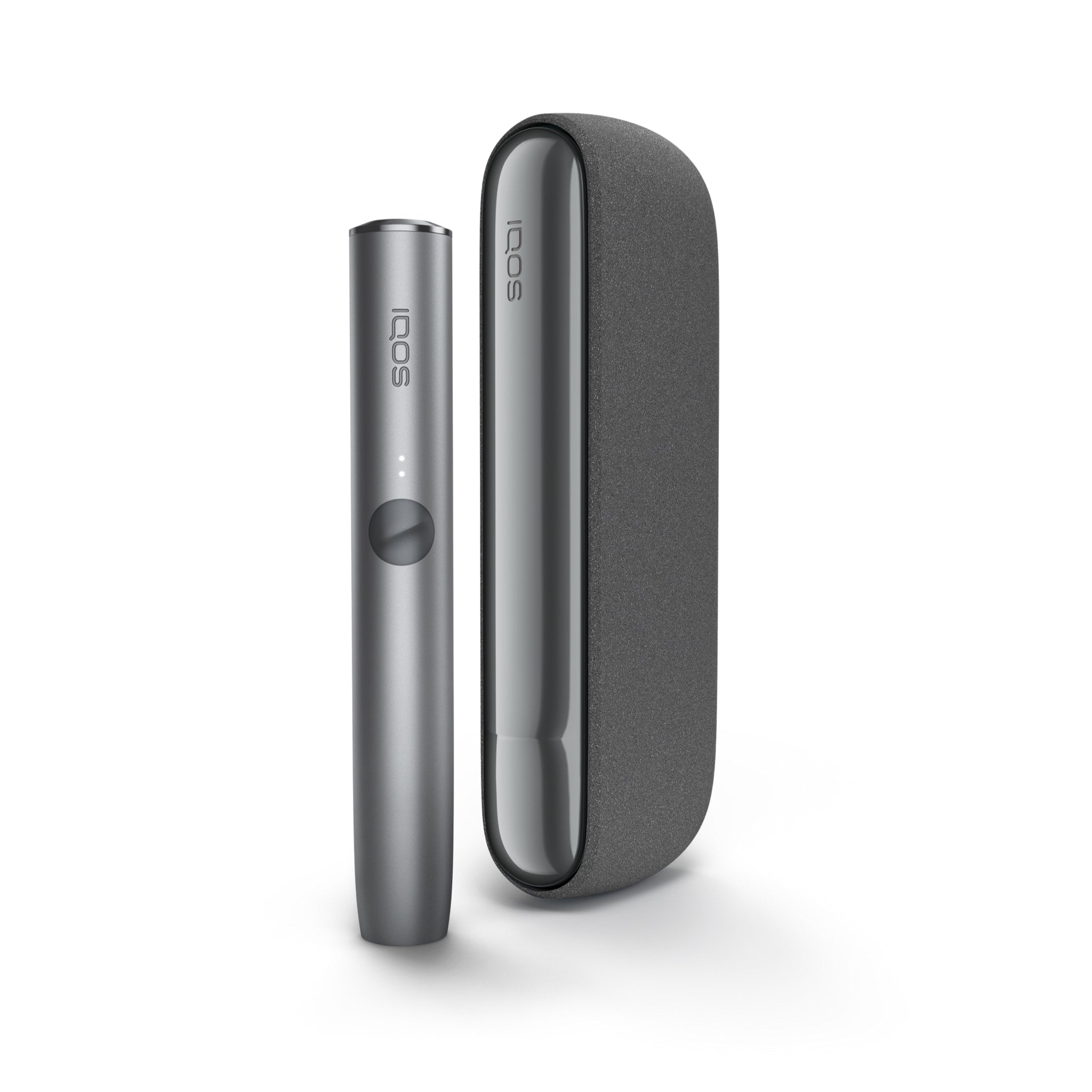 IQOS ILUMA Kit Pebble Grey – moderner Tabakerhitzer in Grau, Ansicht von vorne