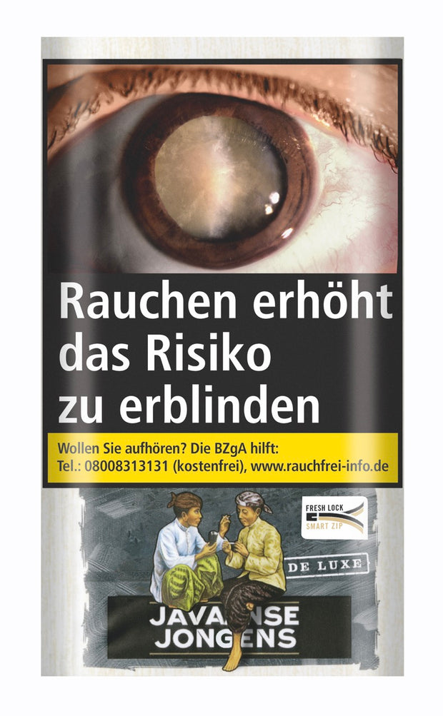 Javaanse Jongens De Luxe Drehtabak 30g Pouch – kräftiger Zware Shag ohne Zusatzstoffe zum Selbstdrehen