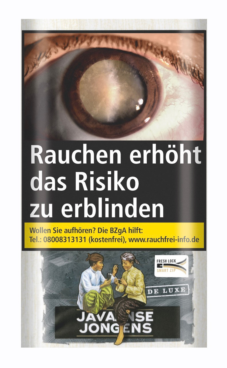 Javaanse Jongens De Luxe Drehtabak 30g Pouch – kräftiger Zware Shag ohne Zusatzstoffe zum Selbstdrehen