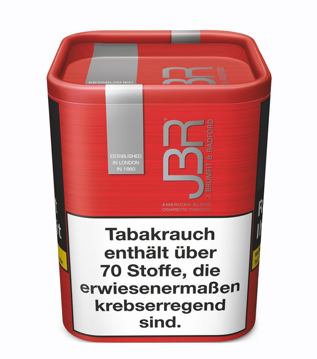 JBR Zigarettentabak 100g Dose – American Blend Stopftabak mit intensivem Geschmack in wiederverschließbarer Rechteckdose
