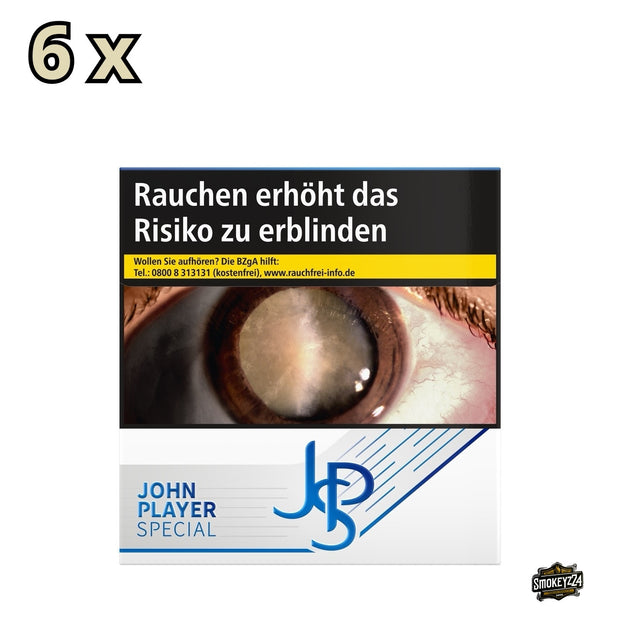 Stange JPS Blue Zigaretten mit 6 Packungen à 45 Stück im markanten blauen Design