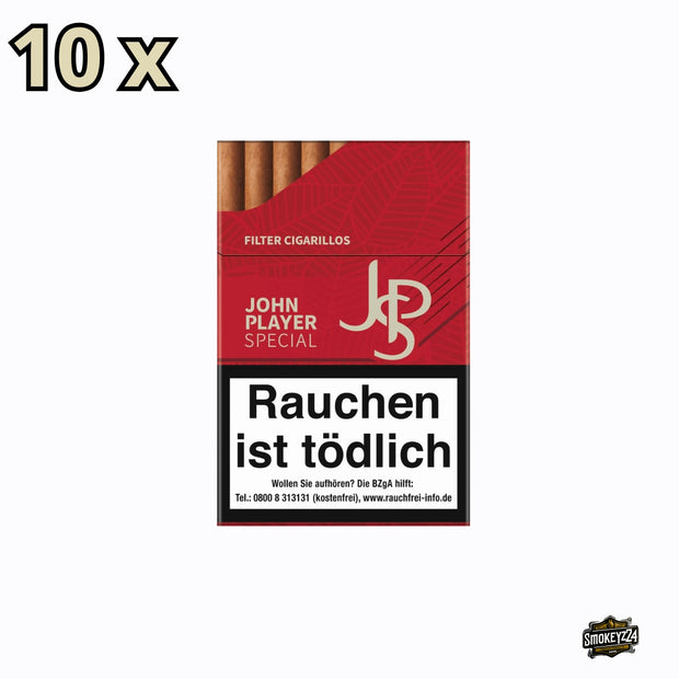 JPS Red Filter Zigarillos Stange mit 10 Packungen zu je 17 Stück in roter Verpackung