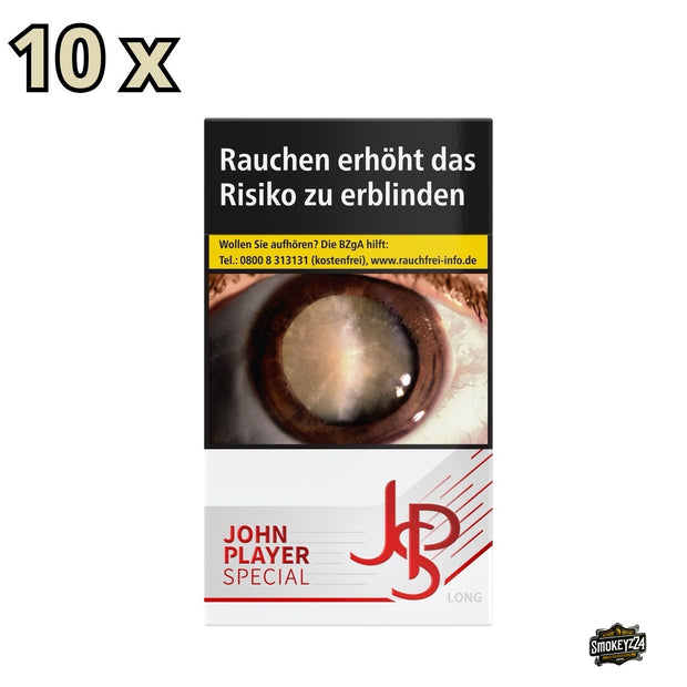 JPS Red Long Zigaretten Stange mit 10 Packungen à 20 Stück im langen Format in roter Verpackung