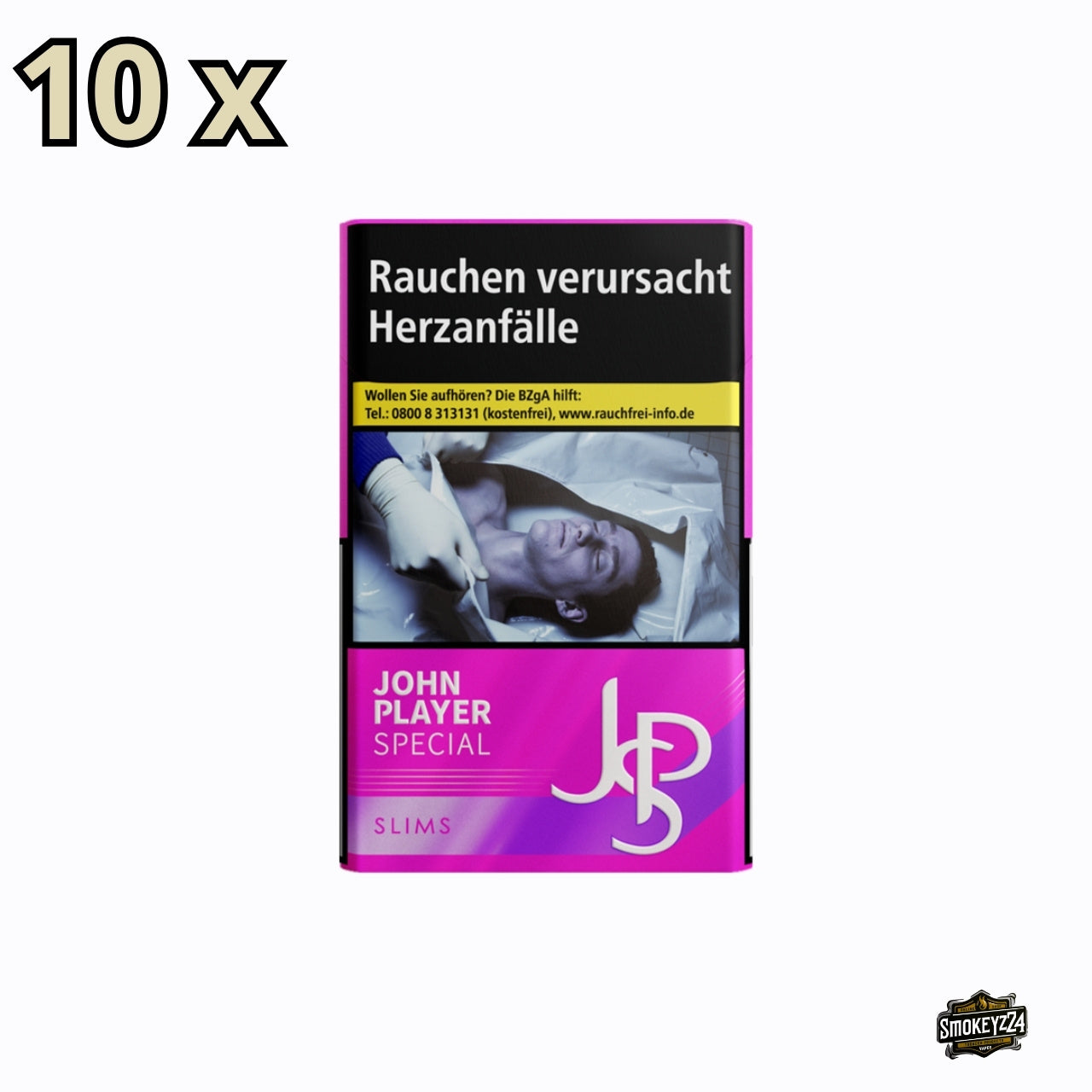 JPS Slims Pink Zigaretten Stange mit 10 Packungen à 20 Stück im eleganten schlanken Design