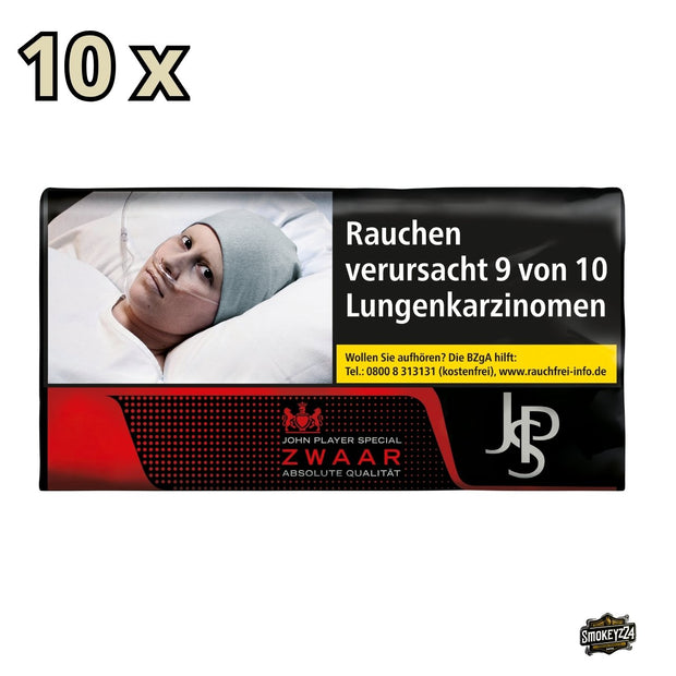 JPS Zwaar Drehtabak 10x50g Pouch Gebinde in schwarzer Verpackung