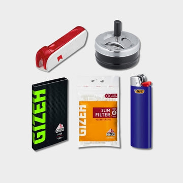 Kategoriebild Gizeh Blättchen grün Gizeh Slim Filter Bic Feuerzeug Stopfgerät Aschenbecher