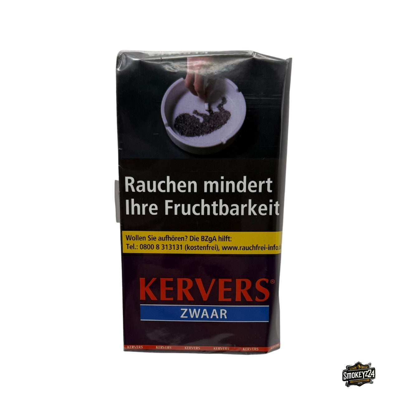 Kervers Zwaar Drehtabak 40g Pouch mit dunklem Design freigestellt