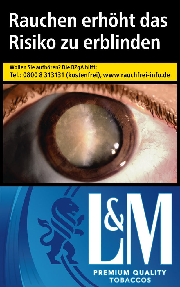 L&M Blue Zigaretten Packung – Vorderseite mit Markenlogo