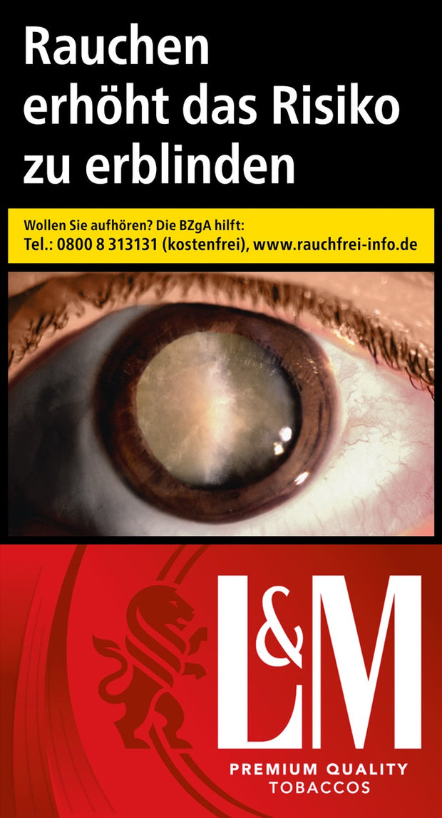 L&M Red Long Zigaretten – einzelne Packung frontal, Long Format