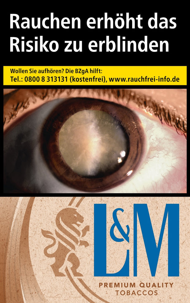 L&M Simply Blue Zigaretten – einzelne Packung frontal, blaue Verpackung