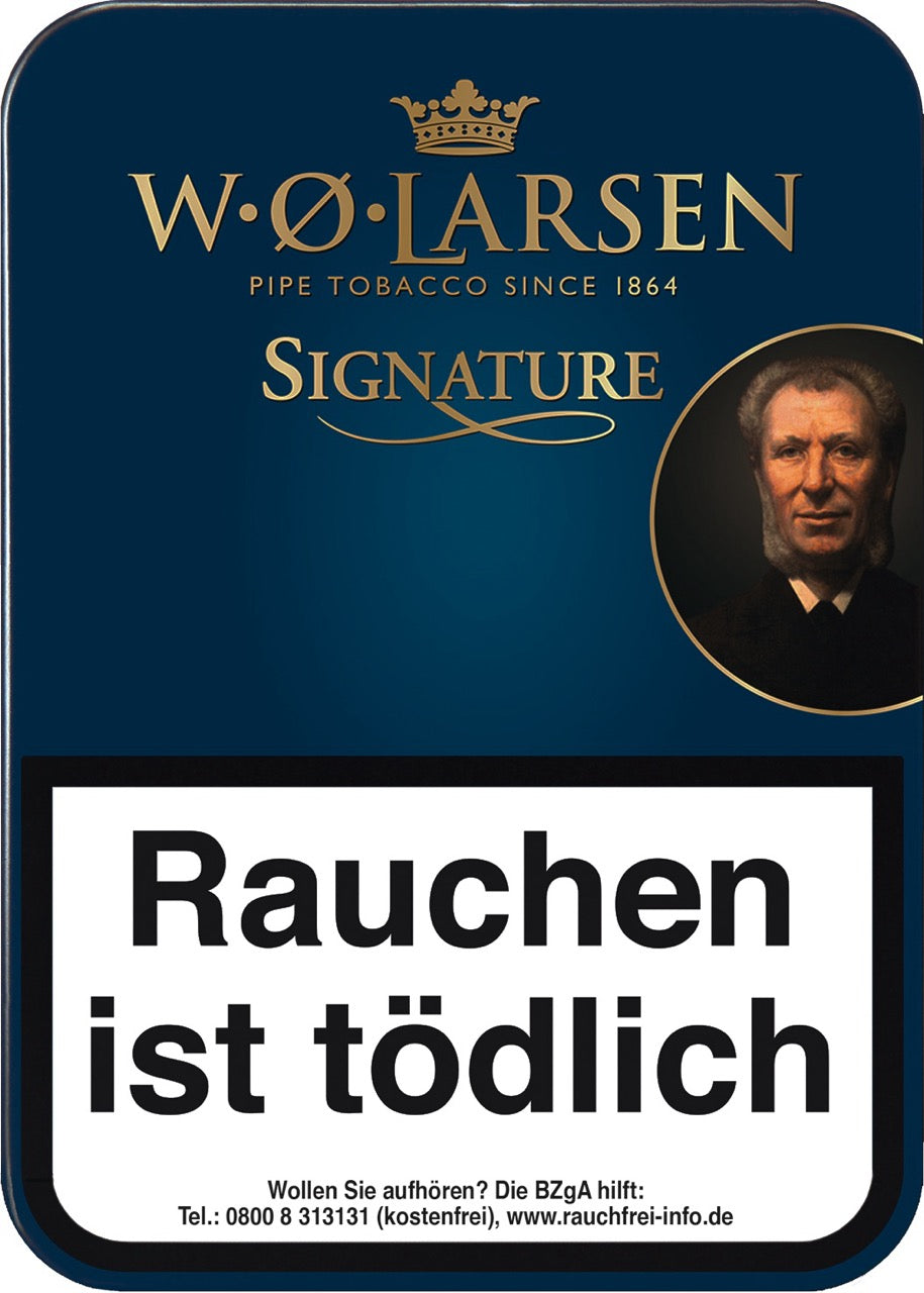W. O. Larsen Signature Pfeifentabak 100g Dose – fruchtige Mischung, aromatisiert mit Waldbeeren, Vanille & Karamell, Premiumqualität