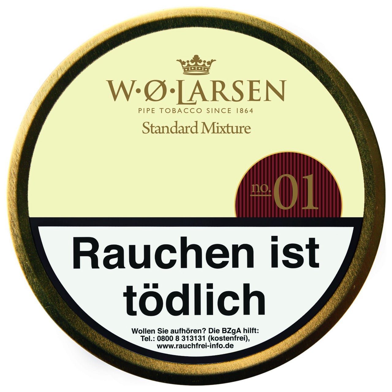 W. O. Larsen Standard Mixture No. 1 Pfeifentabak 100g Dose – milde, fruchtige Mango-Mixture mit Virginia, Burley & Maryland, Loose Cut