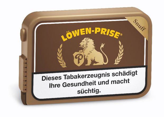 Löwen-Prise Snuff Schnupftabak 10g – kräftiger, feuchter Snuff mit Menthol und Würznote von Pöschl, aromatisch und stark im Geschmack